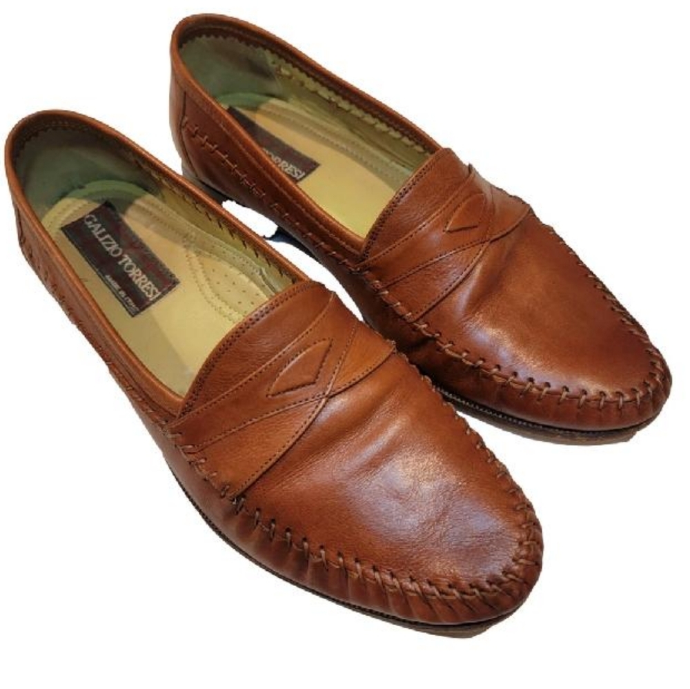 Galizio Torresi Men's Brown Leather Loafers